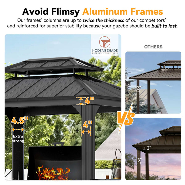 6'x8' Aluminum Grill Hardtop Gazebo