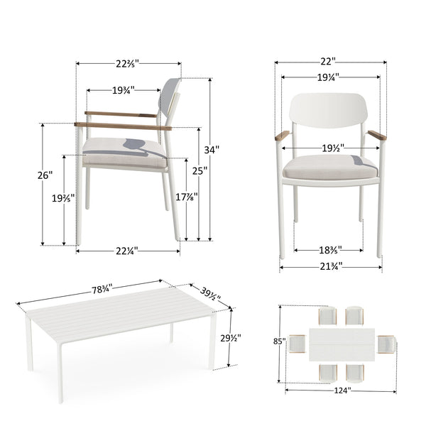 7-Piece Aluminum Outdoor Dining Set