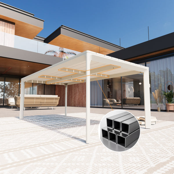 79" Cavo Aluminum Outdoor Dining Table with Slatted Top