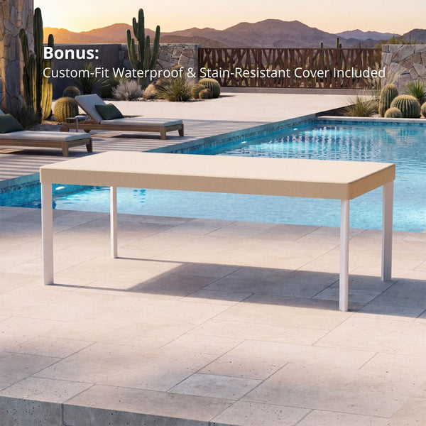 79" Cavo Aluminum Outdoor Dining Table with Slatted Top