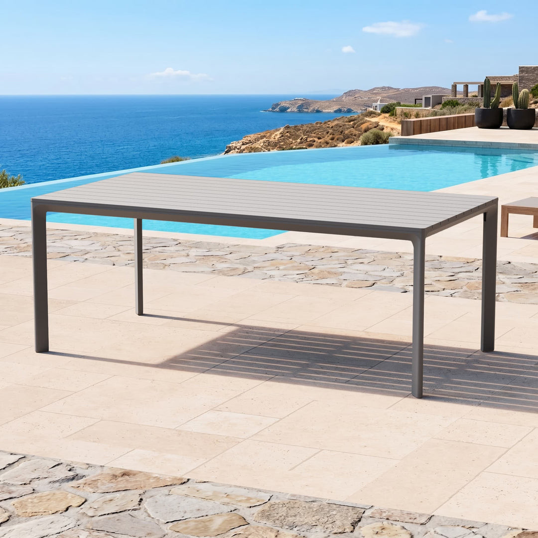 79" Cavo Aluminium Esstisch für den Außenbereich mit Lattenrostplatte