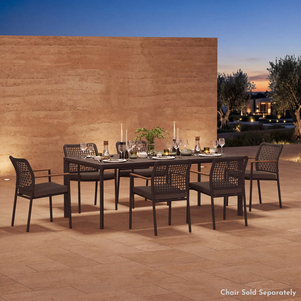 79" Cavo Aluminum Outdoor Dining Table with Slatted Top