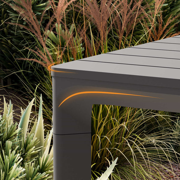 79" Cavo Aluminum Outdoor Dining Table with Slatted Top