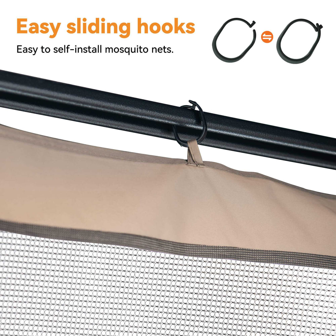 8'x8' Mosquito Netting for Gazebo with Two-way Zipper