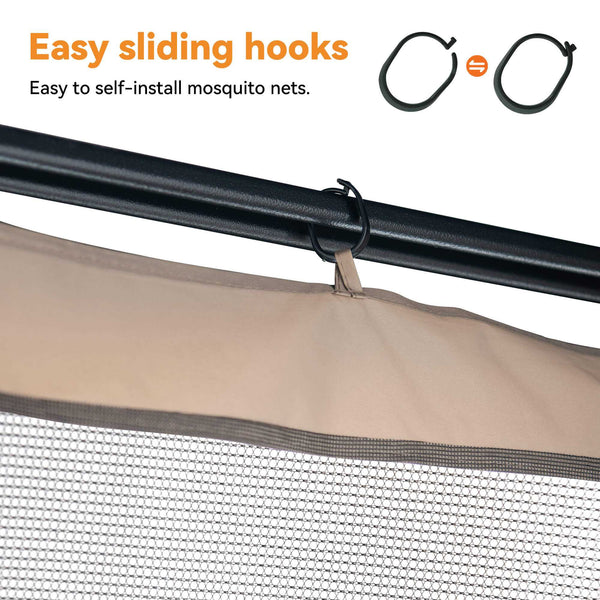 8'x8' Mosquito Netting for Gazebo with Two-way Zipper