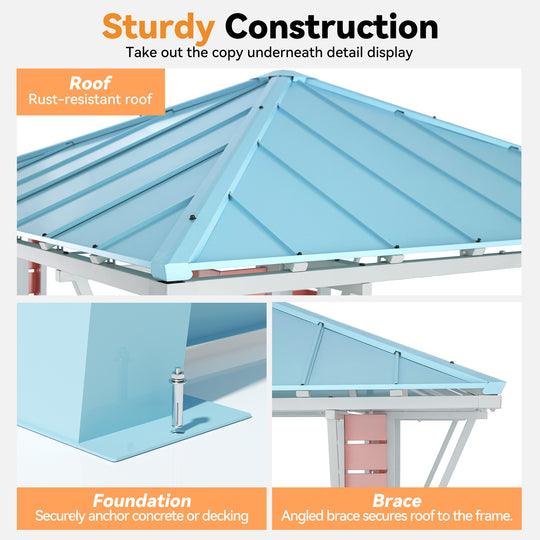 8x8 Coastal Dream Entertainment Bar for Gazebo
