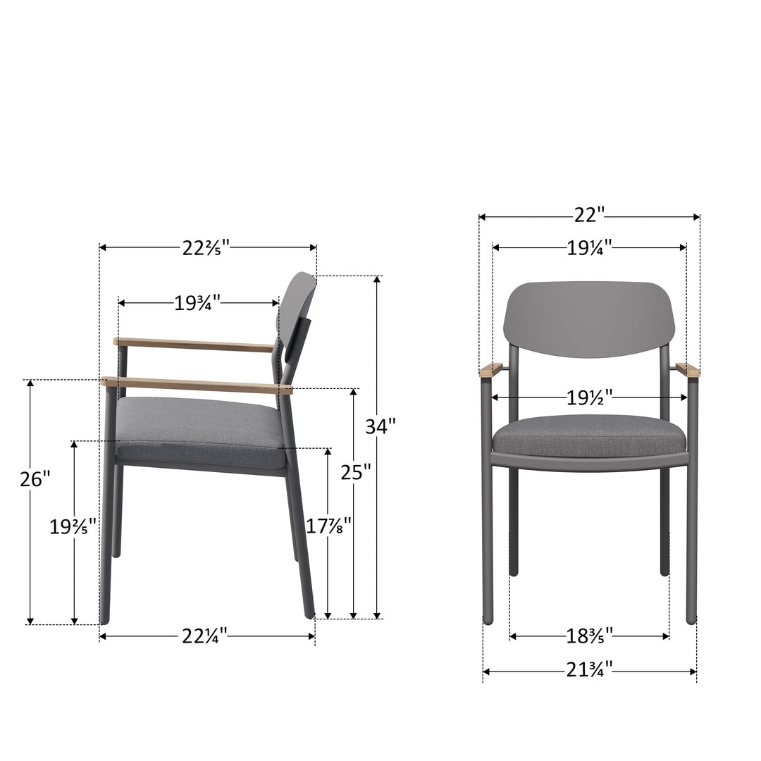Riviera Outdoor-Esszimmerstuhl aus geflochtenem Aluminium