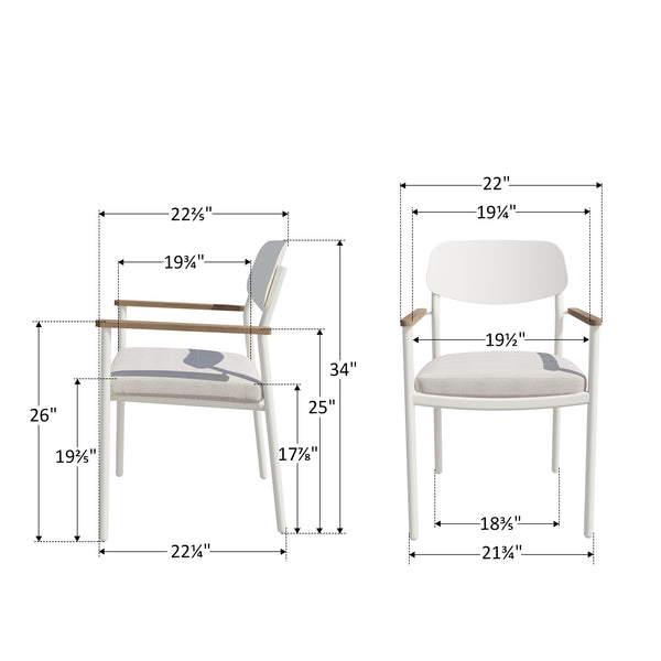 Lusso Aluminum Outdoor Dining Chair
