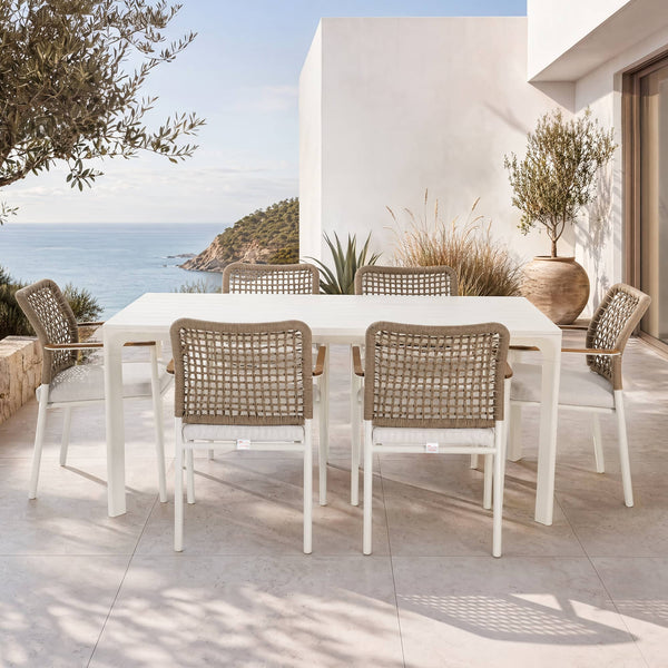 Riviera Rope Woven Aluminum Outdoor Dining Chair