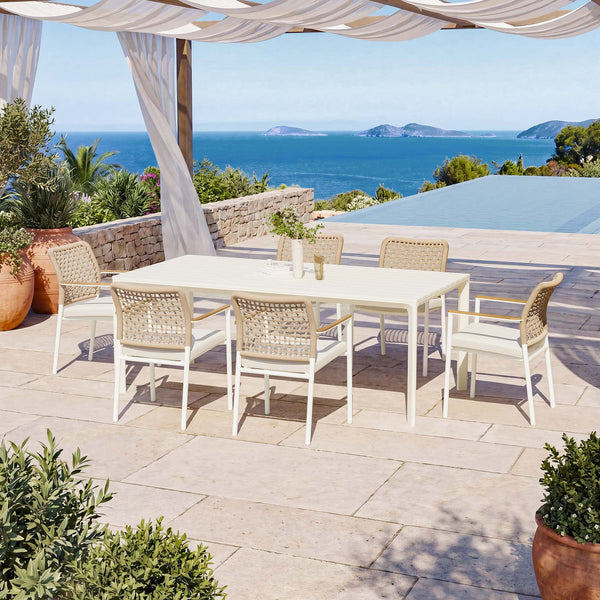 Riviera Rope Woven Aluminum Outdoor Dining Chair