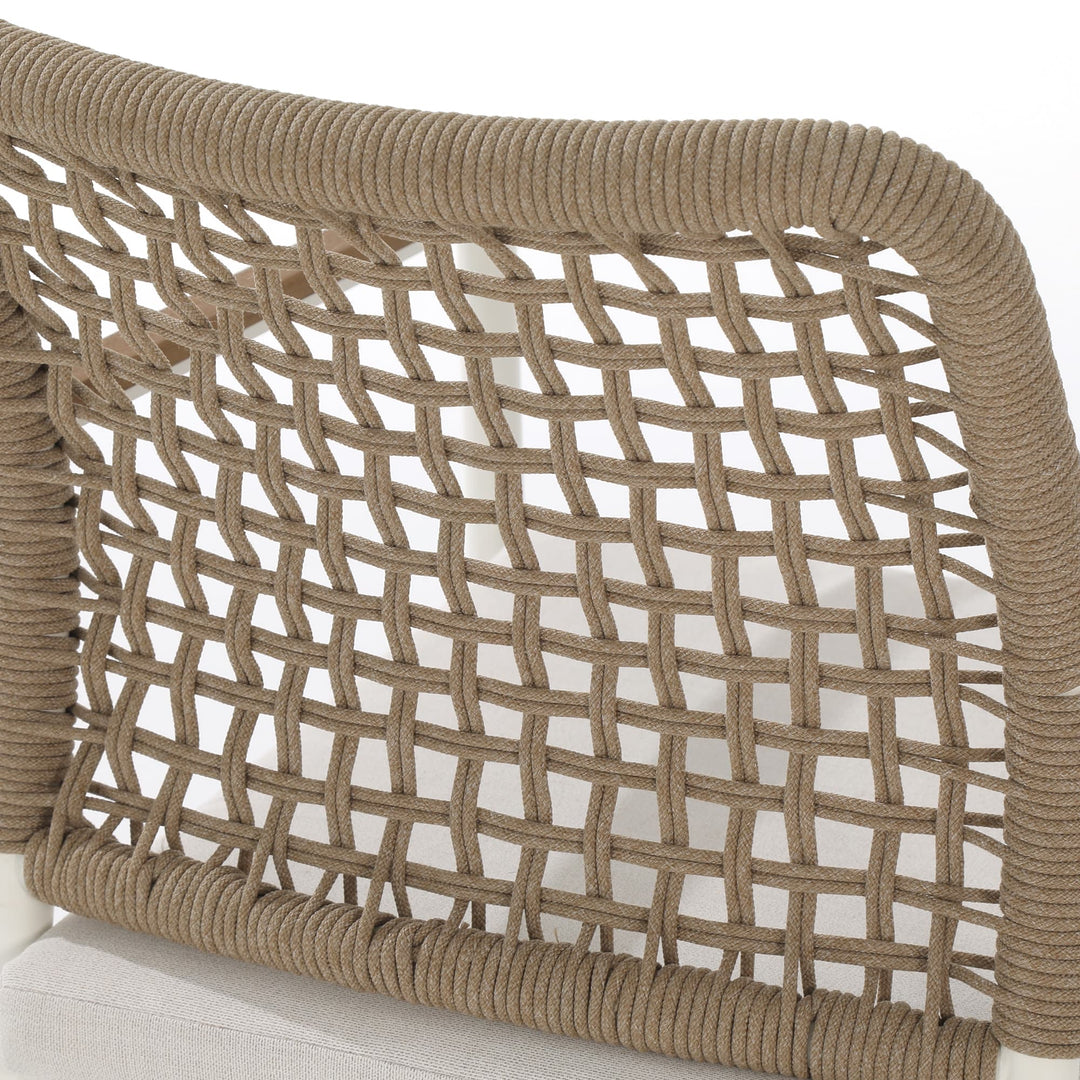 Riviera Outdoor-Esszimmerstuhl aus geflochtenem Aluminium