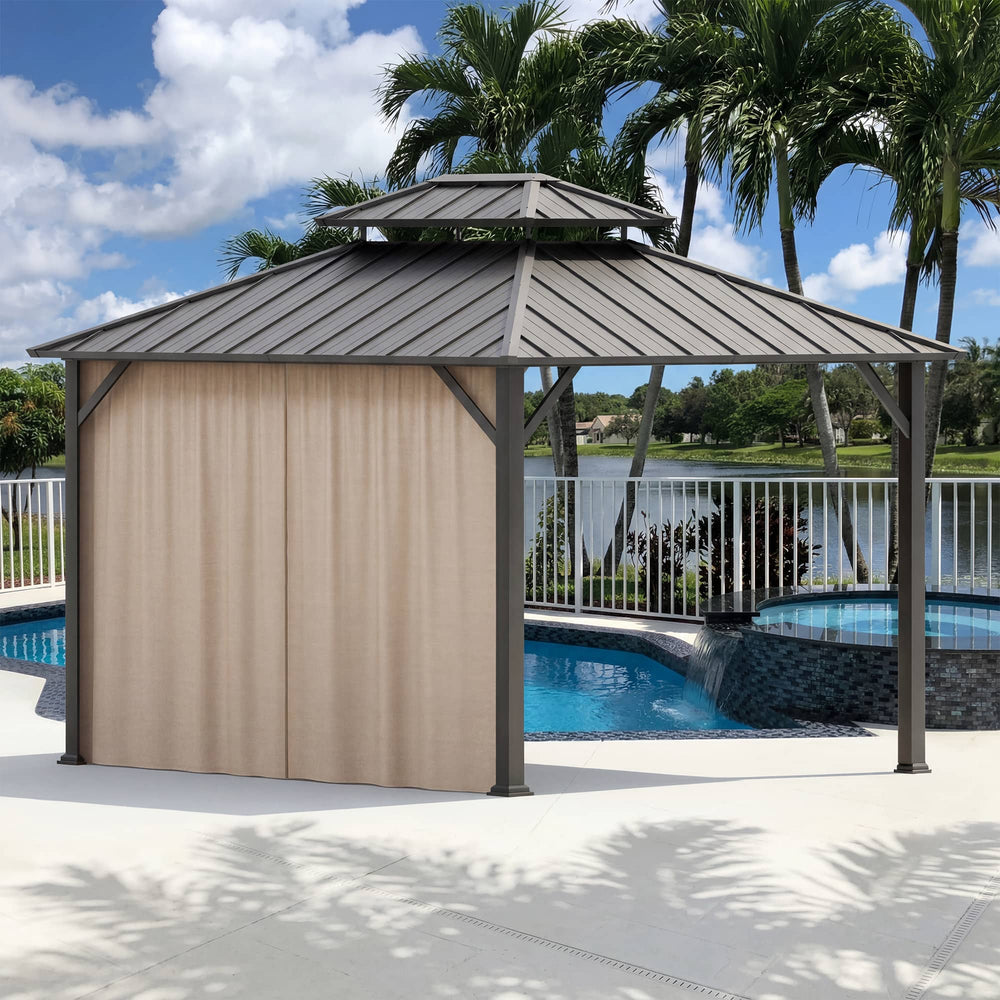 Yarn-dyed 10'x12' Hardtop Gazebo Privacy Curtain Panel