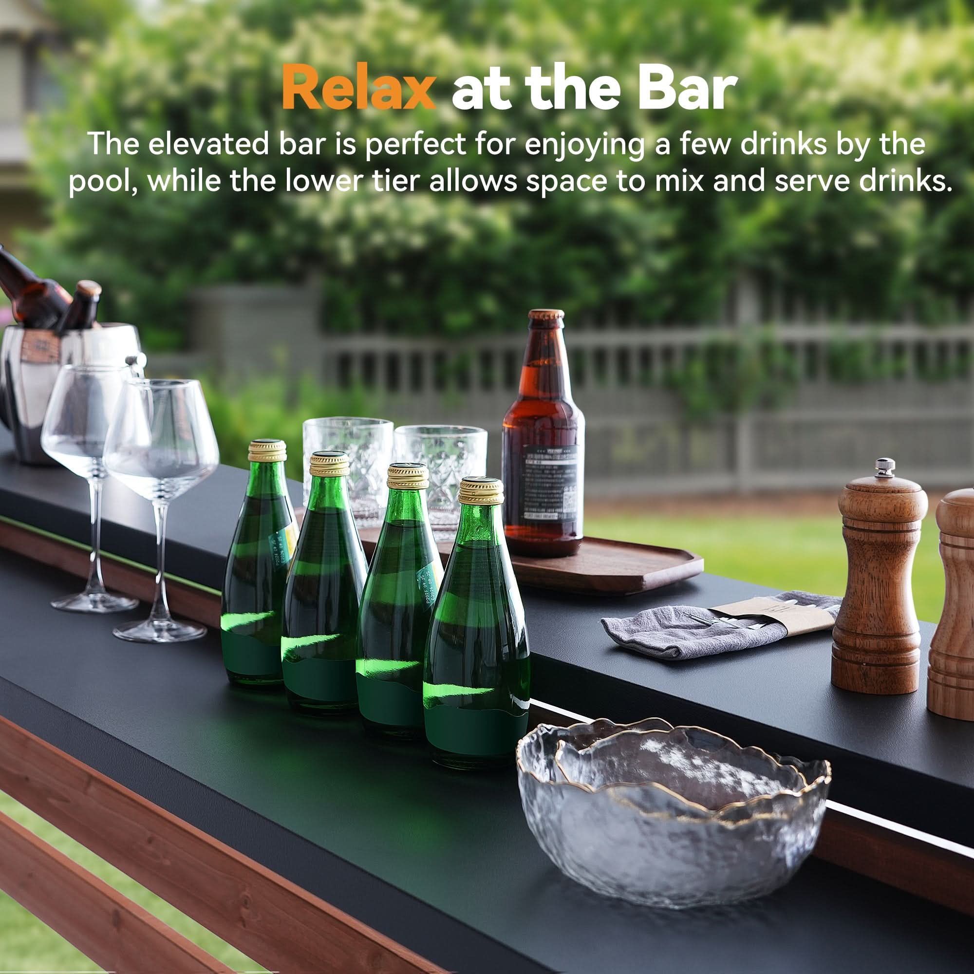 Modern Shade Aura Entertainment Bar Gazebo - Thumbnail 5
