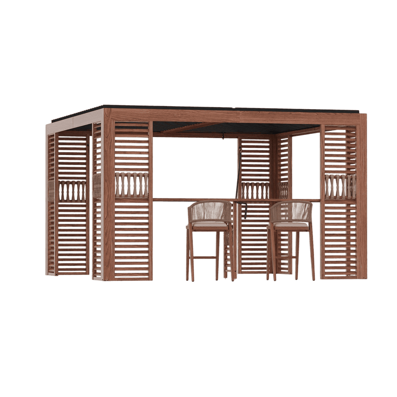 12'x12' Aurora Premium Metal Pergola with Adjustable Louver