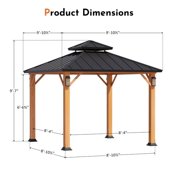 10'x10' The Horizon Metal Hardtop Gazebo