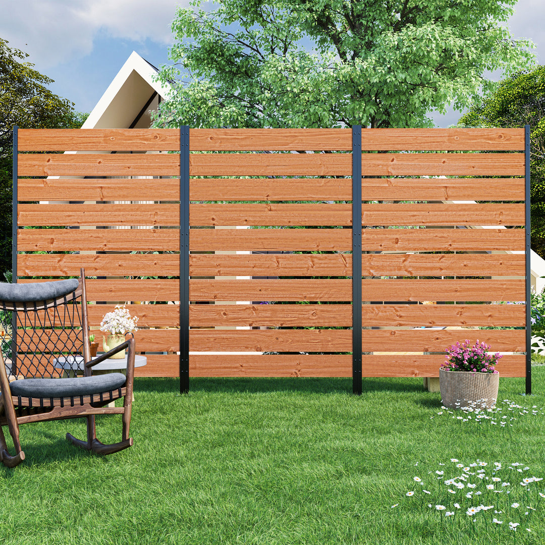 5x3.3 Cedar Privacy Screens for Fence with No-Dig Installation