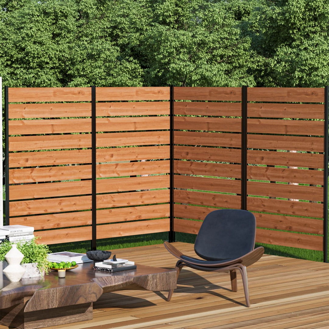 5'x3.3' Cedar Privacy Screens for Fence with No-Dig Installation