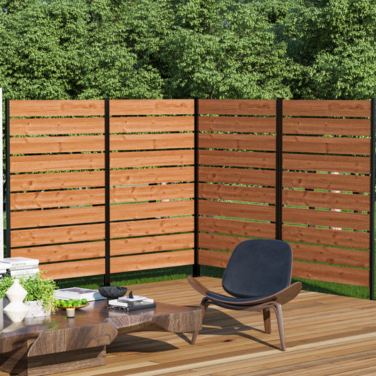 5x3.3 Cedar Privacy Screens for Fence with No-Dig Installation
