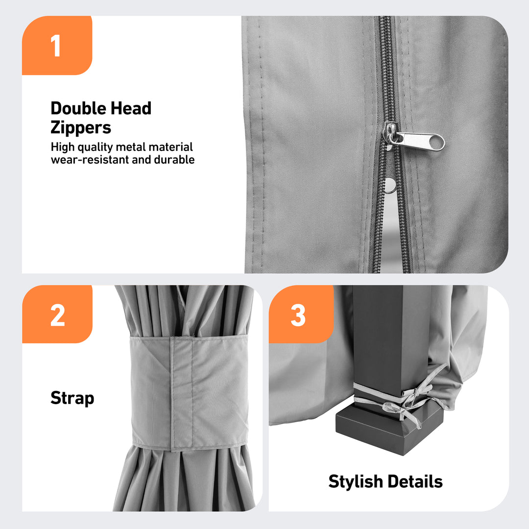 Yarn-dyed 10x12 Privacy Curtain for Gazebo with Zipper