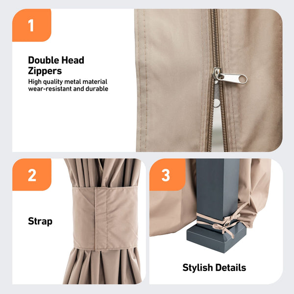 Yarn-dyed 12'x16' Privacy Curtain for Gazebo with Zipper