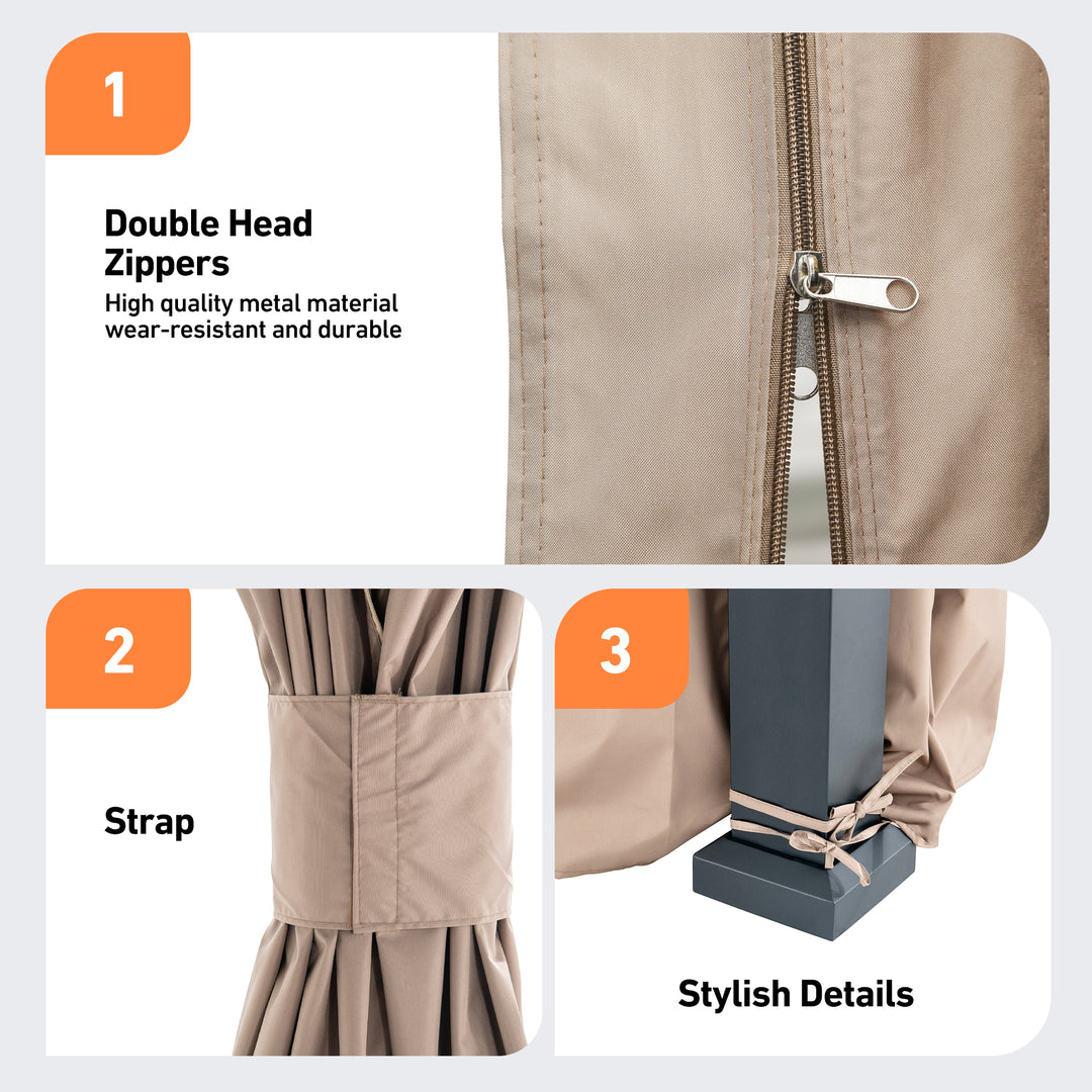 Yarn-dyed 12x14 Privacy Curtain for Gazebo with Zipper