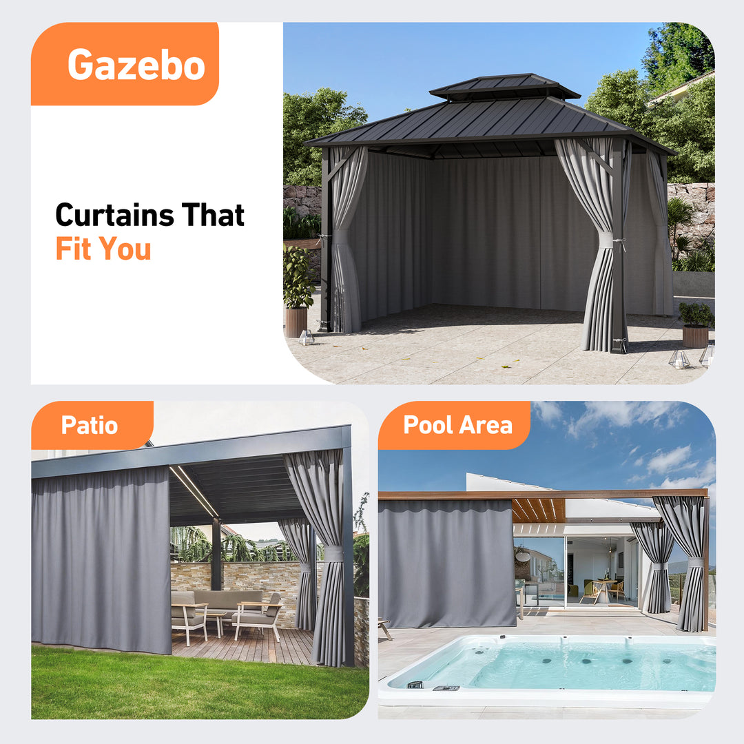 Yarn-dyed 10x12 Privacy Curtain for Gazebo with Zipper