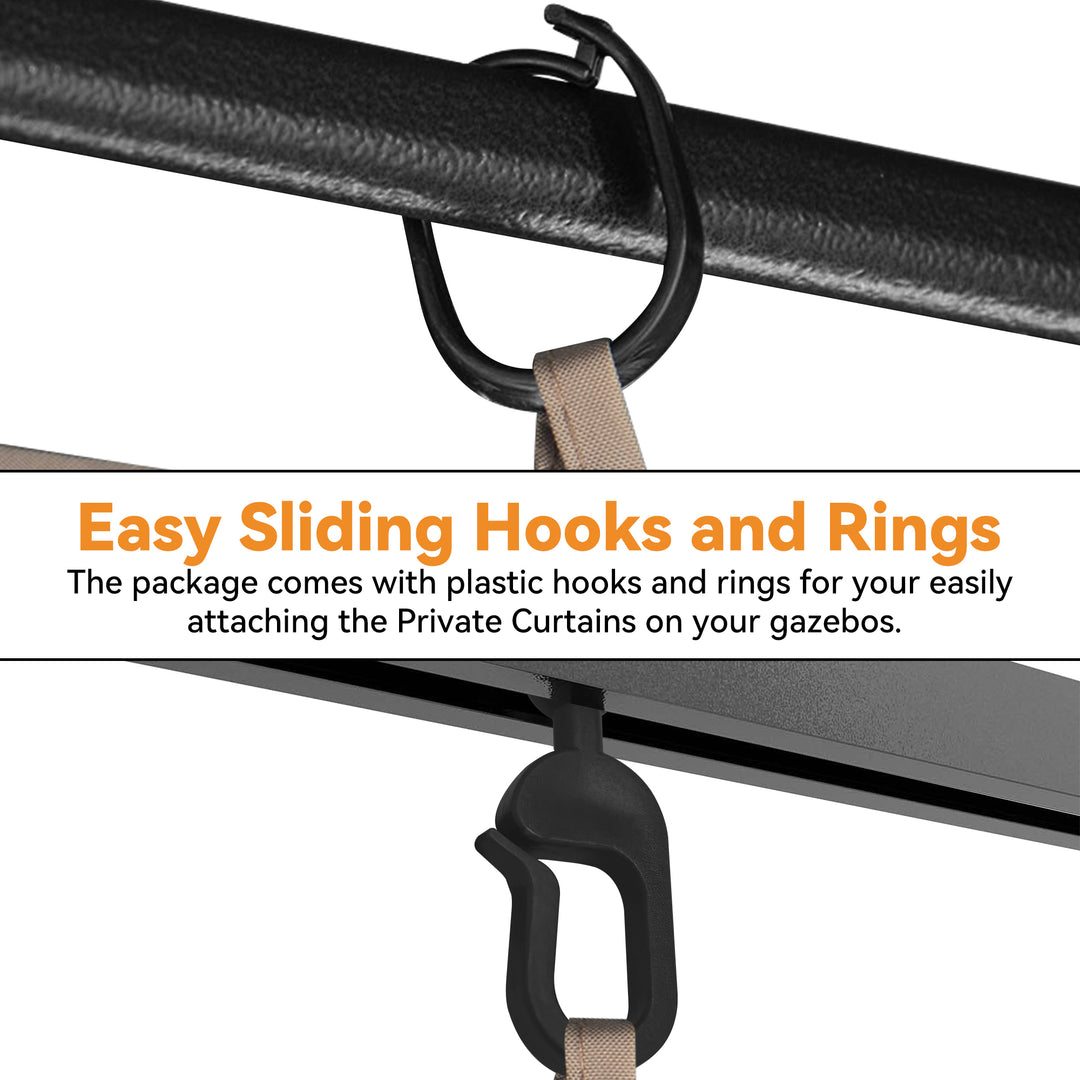 11x13 Privacy Curtain for Gazebo with Two-way Zipper