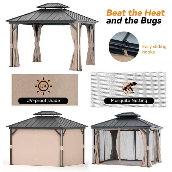 10'x12' Four Seasons Aluminum Hardtop Gazebo