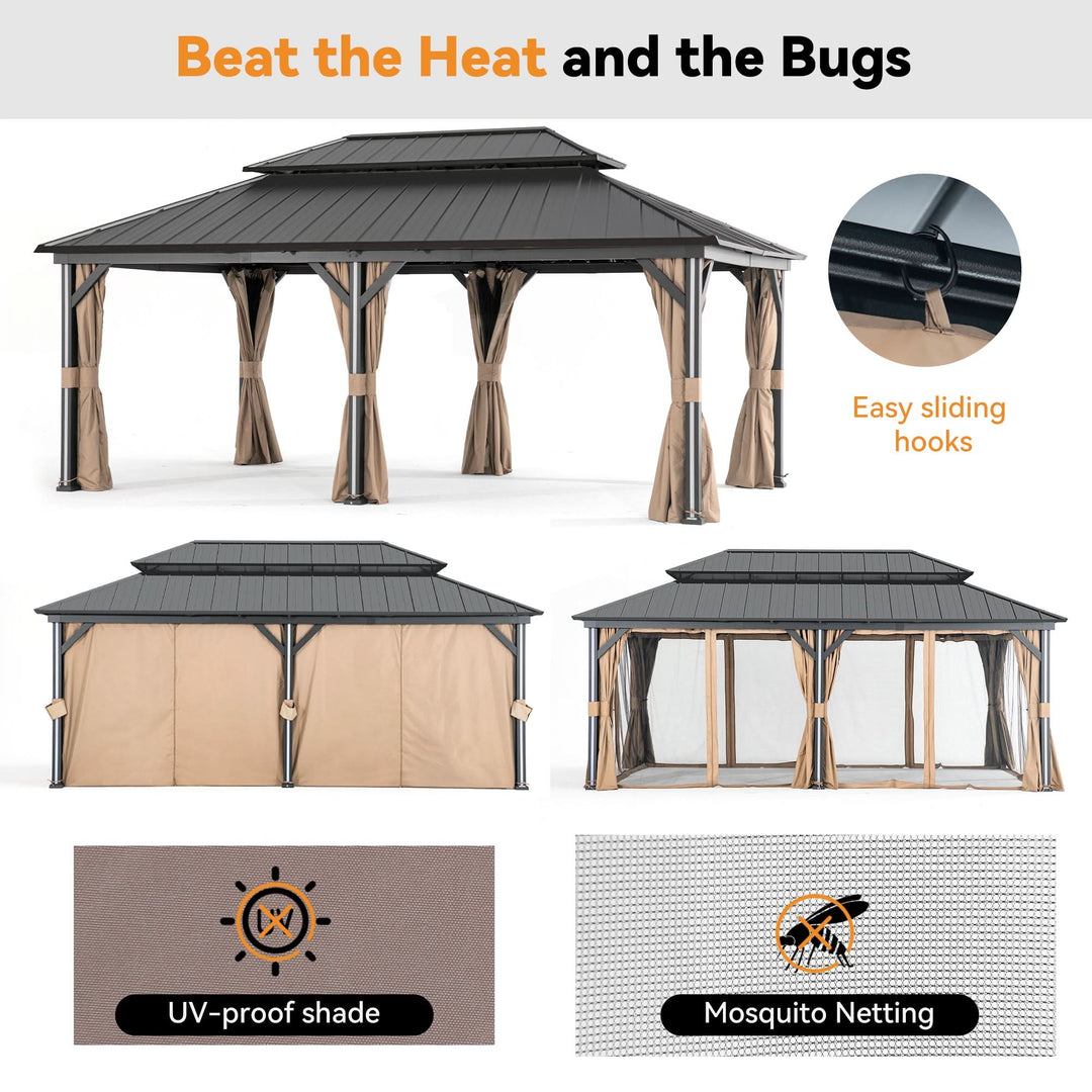 12'x20' Four Seasons Aluminum Hardtop Gazebo