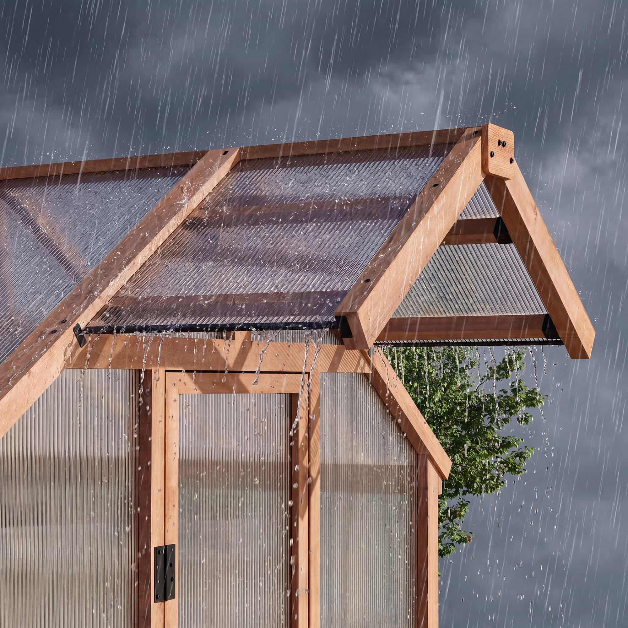 6.5'x12' EverBloom Cedar Wood Greenhouse – Modern Shade