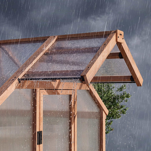 6.5'x12' EverBloom Cedar Wood Greenhouse