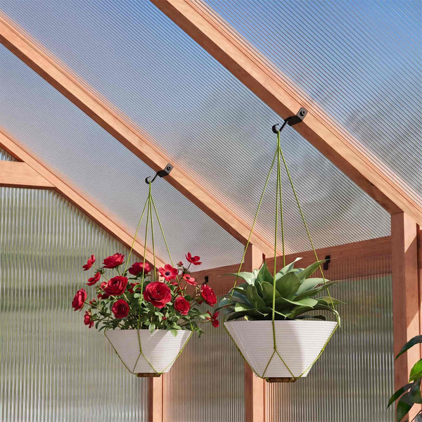6.5'x12' EverBloom Cedar Wood Greenhouse