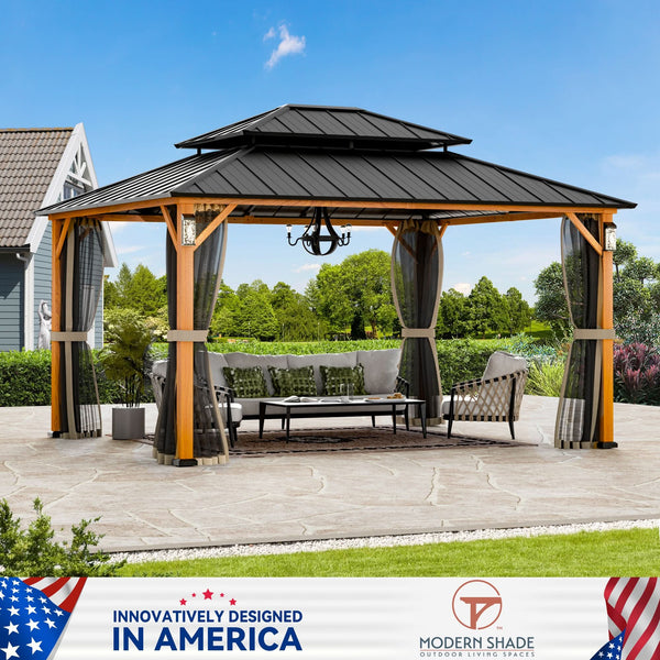 12'x14' The Horizon Metal Hardtop Gazebo