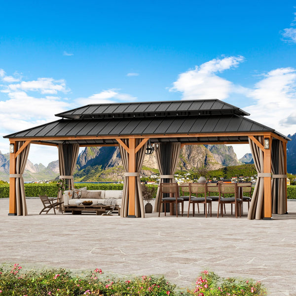 12'x24' The Horizon Metal Hardtop Gazebo