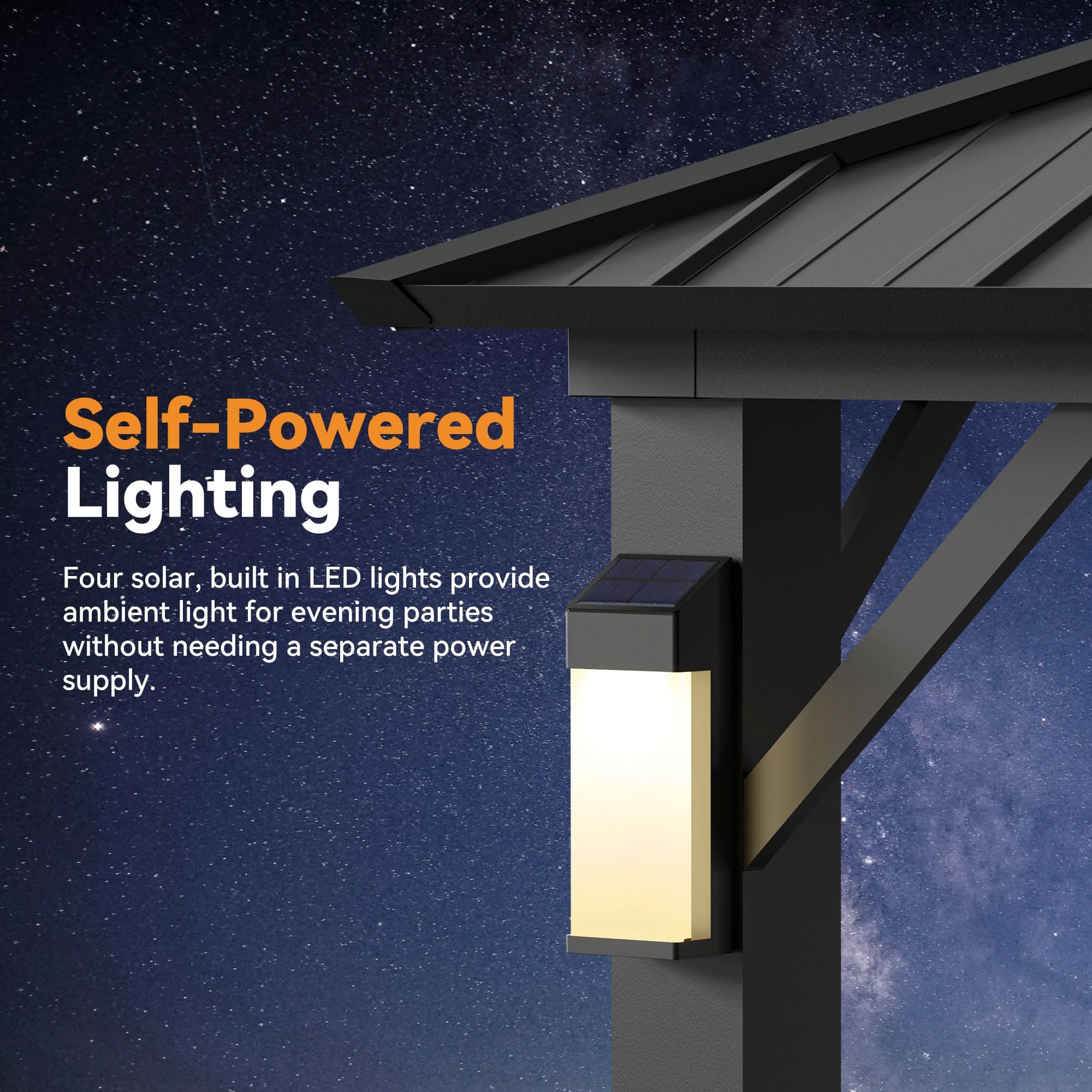 12'x12' The Horizon Metal Hardtop Gazebo – Modern Shade