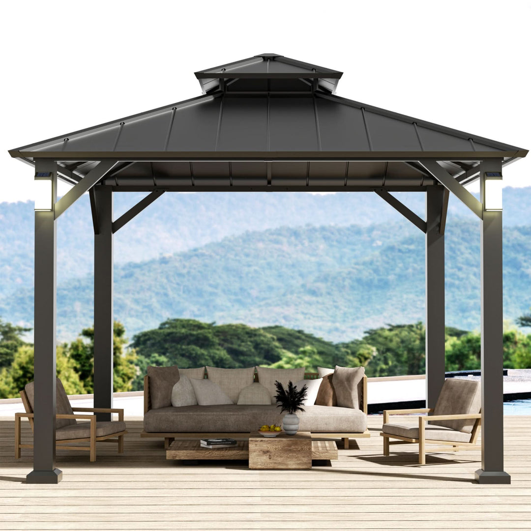 10'x10' The Horizon Metal Hardtop Gazebo