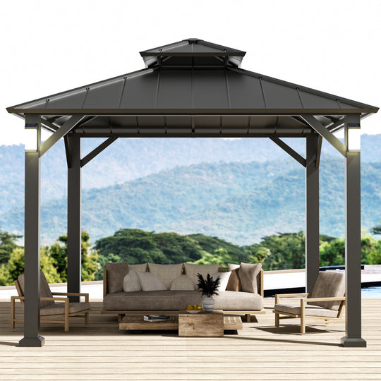 10x10 The Horizon Metal Hardtop Gazebo
