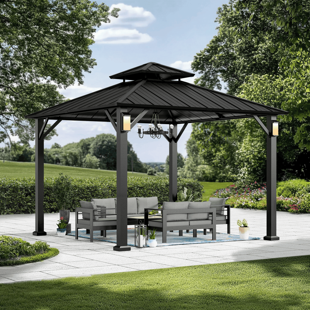 10'x10' The Horizon Metal Hardtop Gazebo – Modern Shade