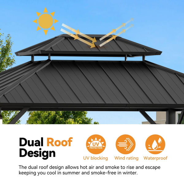 10x12 The Horizon Metal Hardtop Gazebo