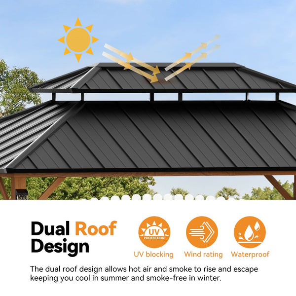 10'x14' The Horizon Metal Hardtop Gazebo