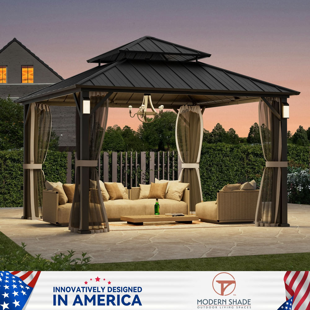 12'x12' The Horizon Metal Hardtop Gazebo
