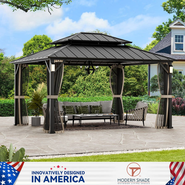 12'x14' The Horizon Metal Hardtop Gazebo