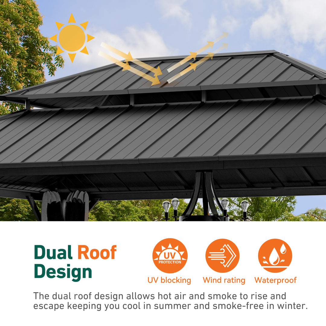 12x16 The Horizon Metal Hardtop Gazebo