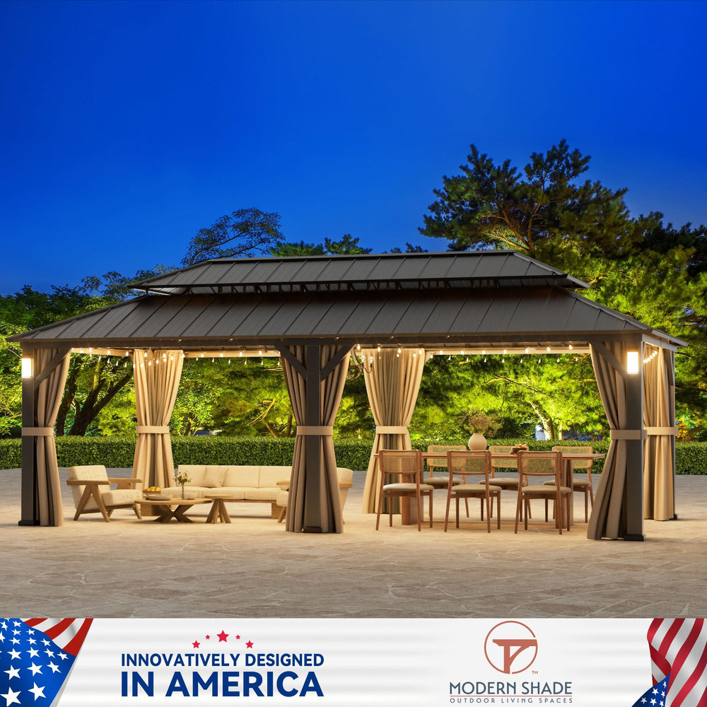 12'x24' The Horizon Metal Hardtop Gazebo