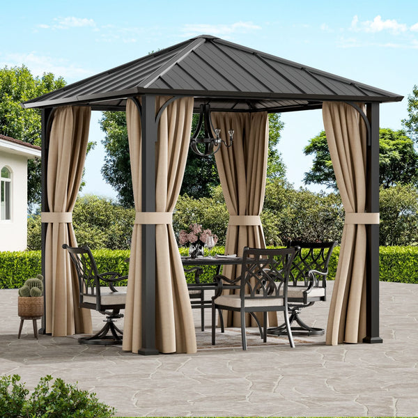8'x8' The Horizon Metal Hardtop Gazebo