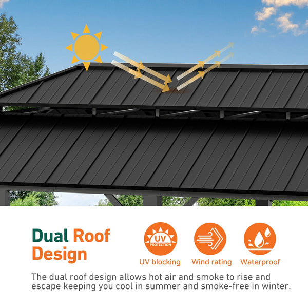 12'x20' The Horizon Metal Hardtop Gazebo