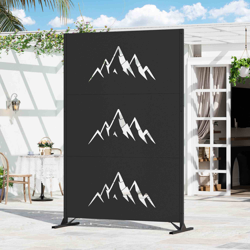 4'x6' Metal Outdoor Privacy Screen with Decorative Pattern