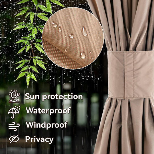 10x10 Privacy Curtain for Gazebo with Two-way Zipper