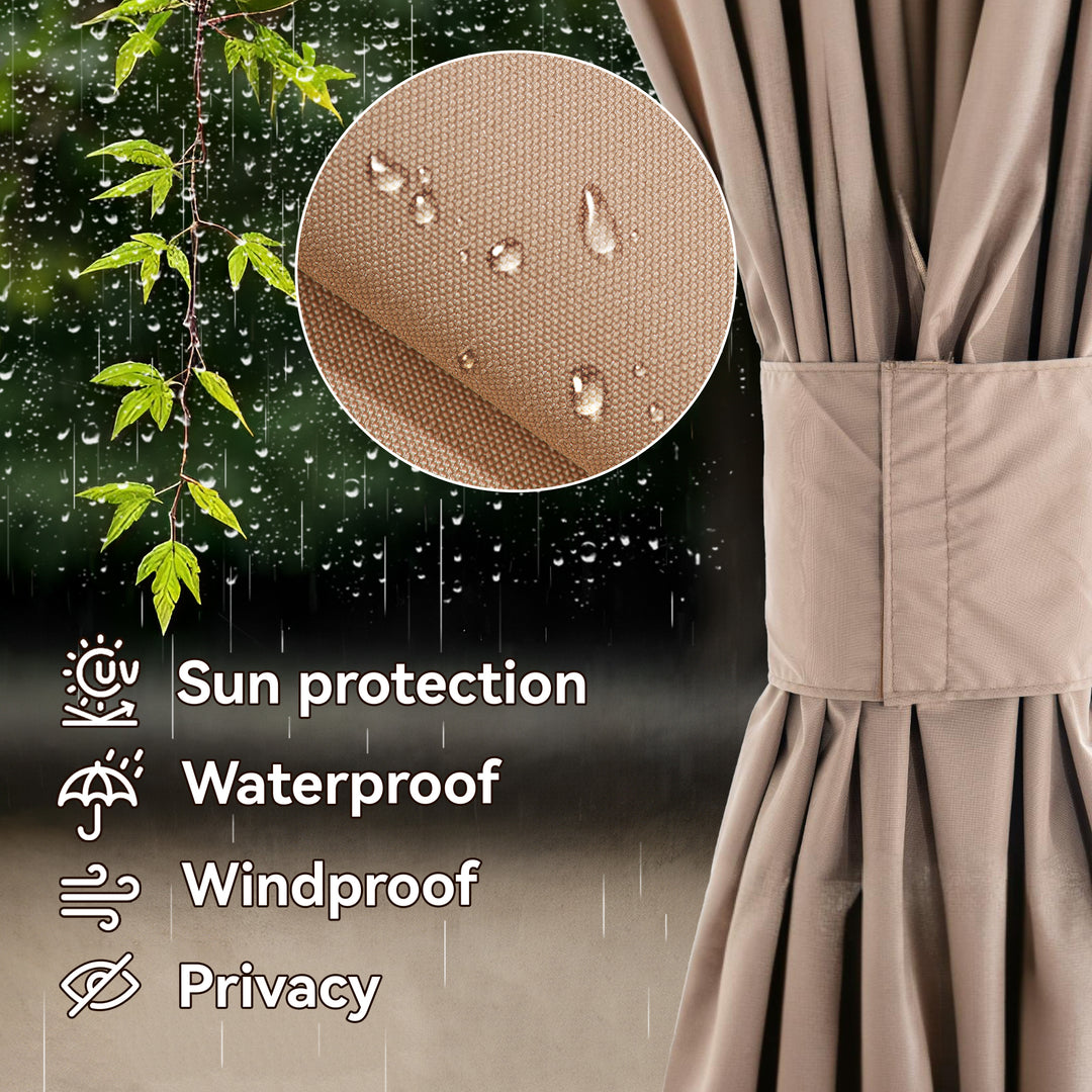 10x12 Privacy Curtain for Gazebo with Two-way Zipper