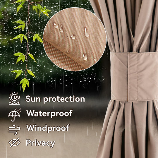 10x12 Privacy Curtain for Gazebo with Two-way Zipper